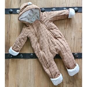 Baby Gap  Brown Plaid Winter Coat sz 6-12m